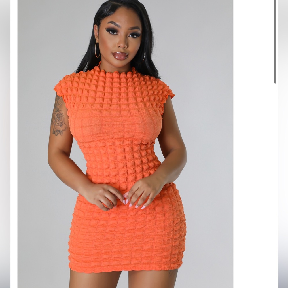 Orange bubble dress small-large